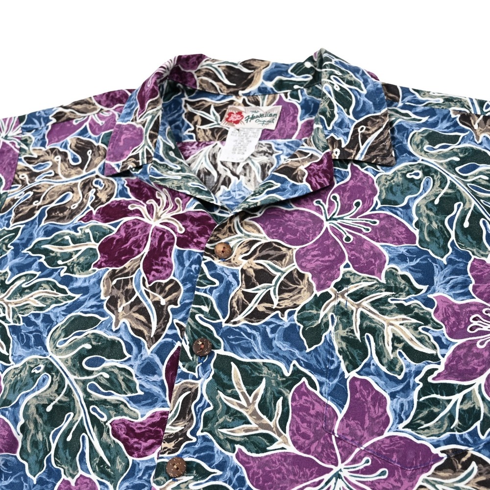 Hilo Hattie Vintage Hawaiian Original Men's XL Floral Camp Shirt Surf‎ Beach